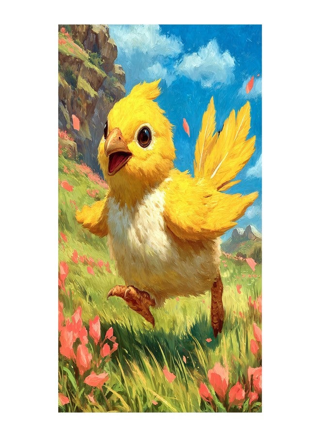 Katomula 100 MTG Card Sleeves with 100 Inner Sleeve, Textured Back Art Sleeves, Fit Standard Size Cards-Painting Chocobo - Image 1